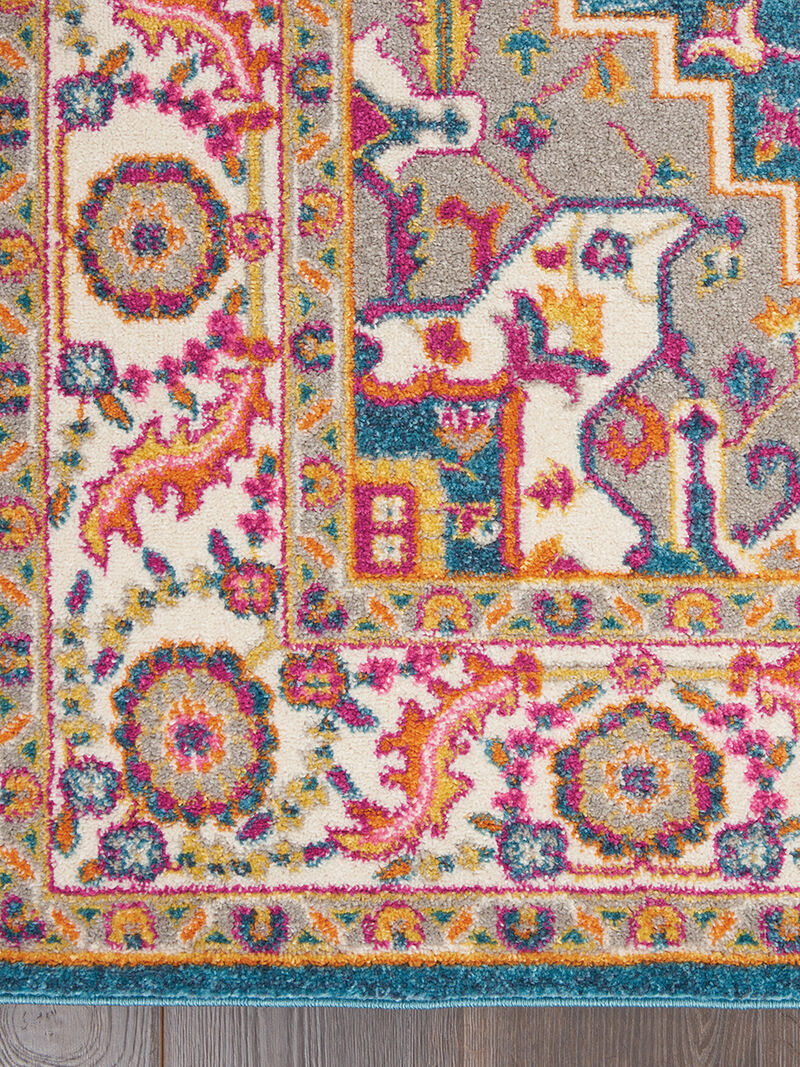 Passion PSN20 Teal/Multicolor 5' x Round Rug image number 4