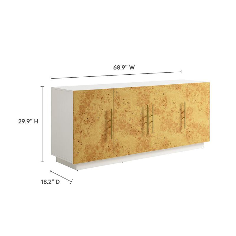 Abel 69 Inch Burl Wood Sideboard Buffet TV Stand image number 1
