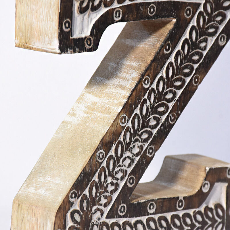 Vintage Natural Handmade Eco-Friendly "Z" Alphabet Letter Block For Wall Mount & Table Top Décor