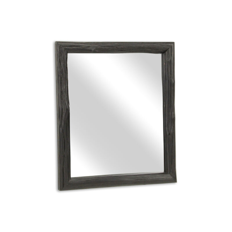 HomeRoots 20" Black Solid Wood Accent Mirror image number 2
