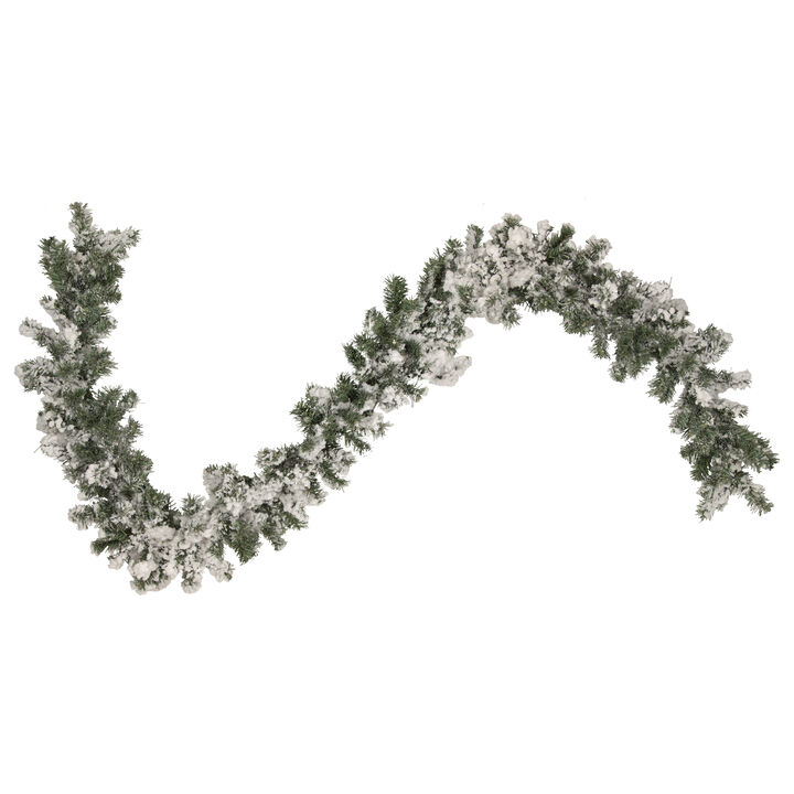 9' x 10" Flocked Pine Artificial Christmas Garland - Unlit