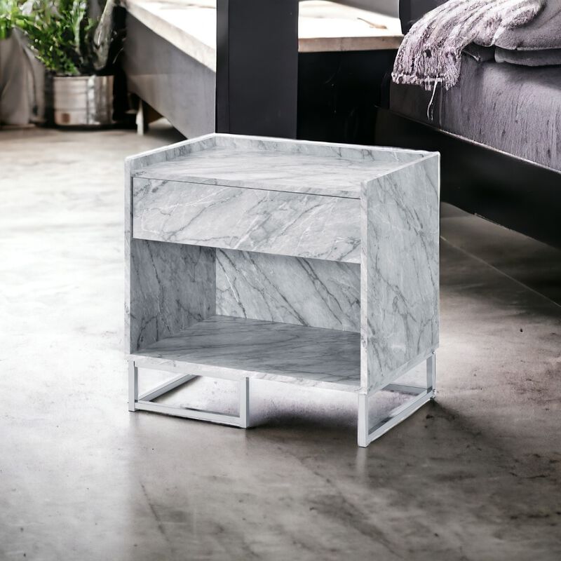 Contemporary White Accent Table image number 4