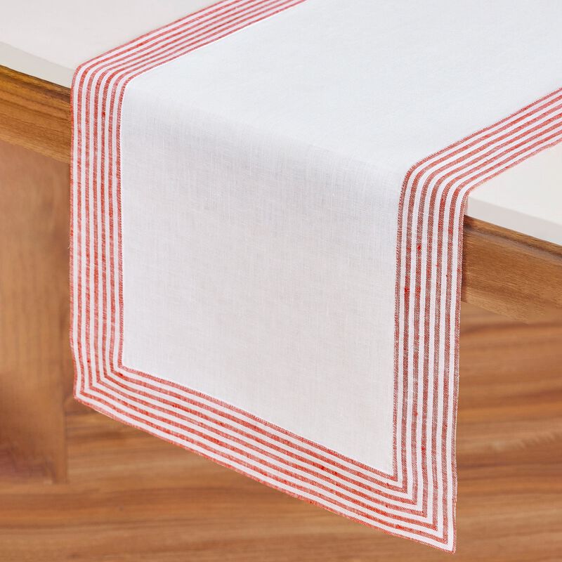 Solino Home Lucca 100% Linen Table Runner &ndash; Handcrafted, Machine Washable, Perfect for Holiday and Everyday Dining