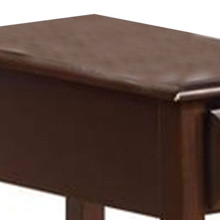 Astounding Side Table, Dark Cherry Brown-Benzara