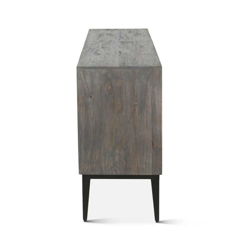 World Interiors Palm Desert Modern Bone Inlay Sideboard in Vintage Gray