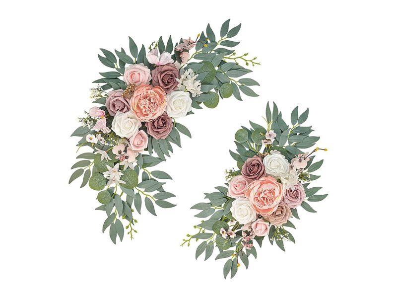 Pink Artificial Flowers Wedding Centerpiece Decor Arch 2 Arch image number 0