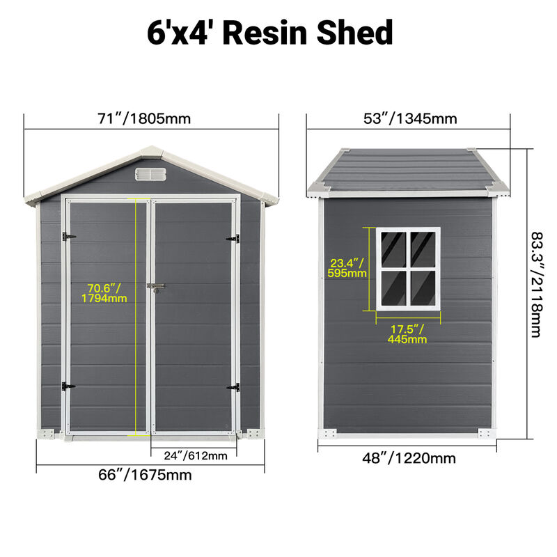 WOW PIONEER Spacious Weather-Resistant Outdoor Storage Shed with Lockable Doors, Built-In Floor, Ventilation Ports and Side Windows image number 2