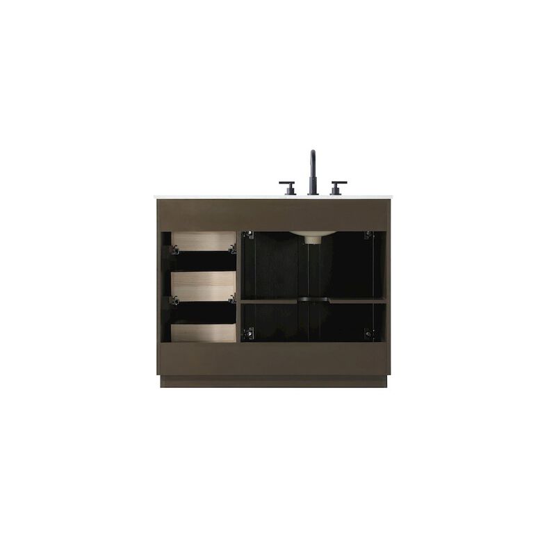 Elegant Kitchen and Bath 42 inch Single Bathroom Vanity in Chocolate Oak