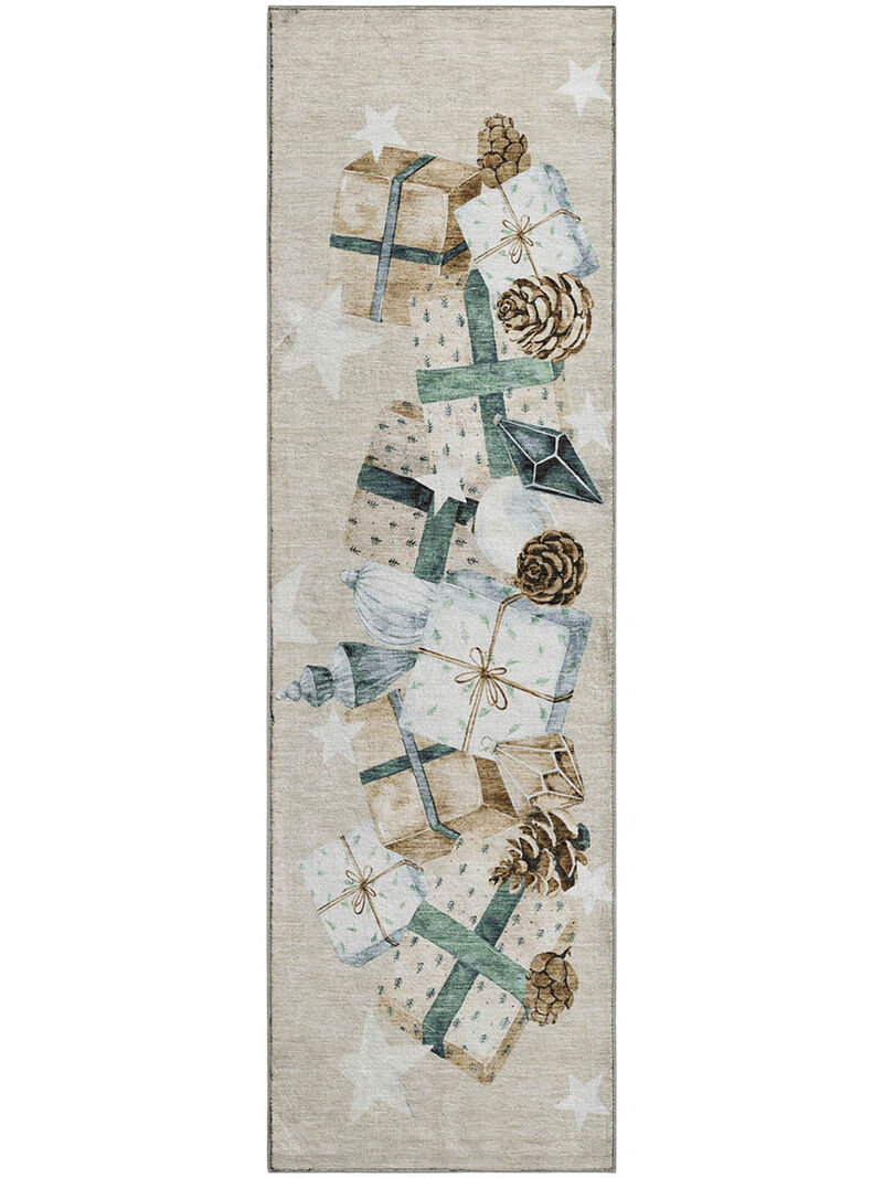 Merry & Bright MY27 Beige 2'3" x 7'6" Rug