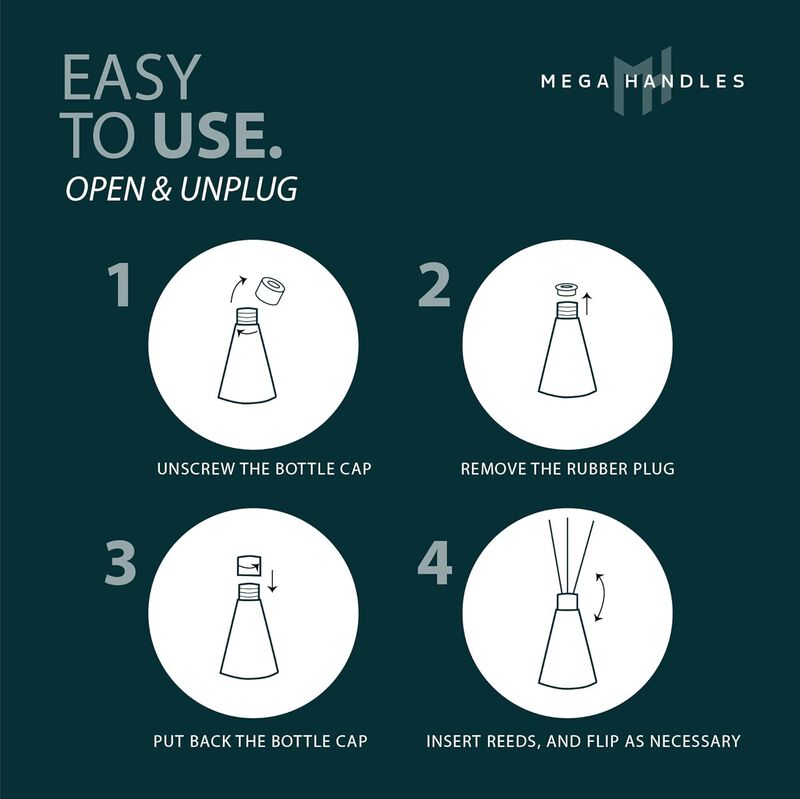 Mega Handles |Elegant Reed Diffuser | Decorative Air Refreshener (3Pack)