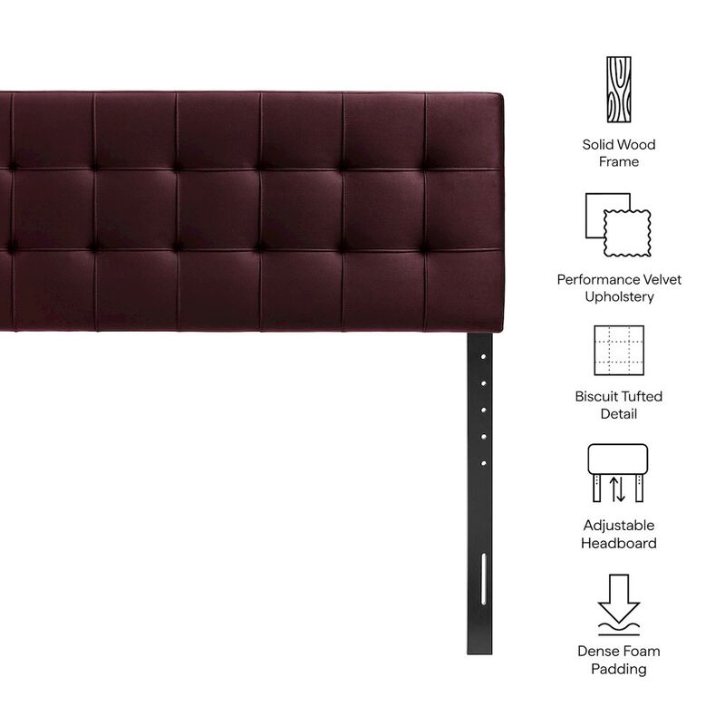 Lily Stain-Resistant Performance Velvet Queen Size Headboard image number 2