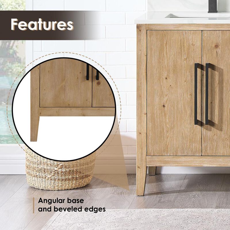 Altair Double Bathroom Cabinet Vanity Base in Top and Sink, no Mirror