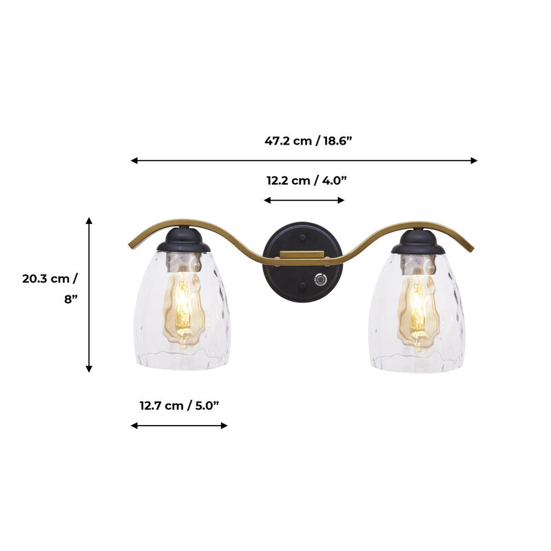 Heidi 2-Light Bathroom Vanity Wall Sconce Light with 3-Stage Touch Dimmer image number 6