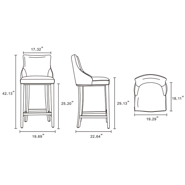 Shubert Light Gray Barstools (Set of 3)
