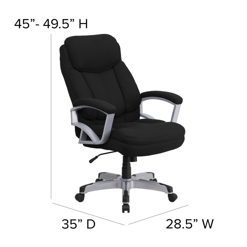 HERCULES Series Big & Tall 500 lb. Rated Black Fabric Executive Swivel Ergonomic Office Chair with Arms image number 6