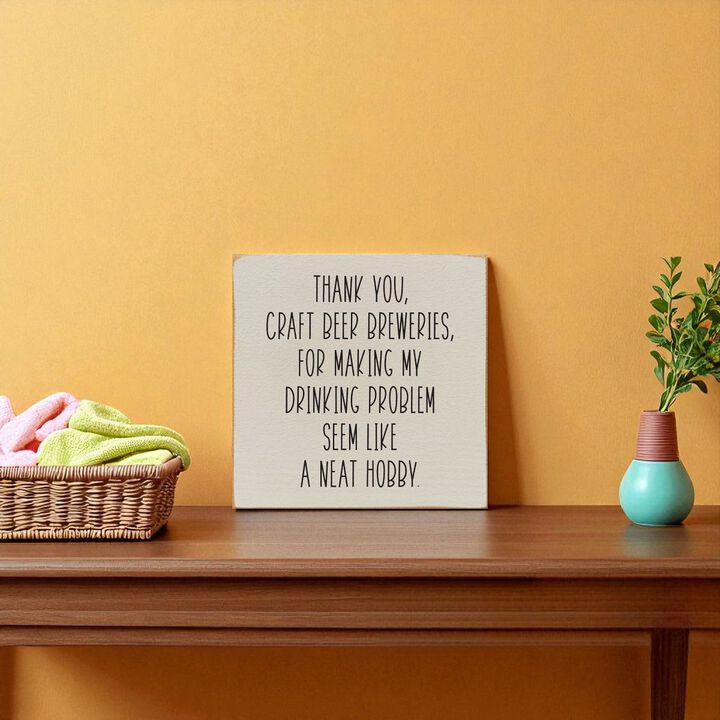 Funny Craft Beer Quote Wooden Sign Bar Pub Man Cave Wall Decor