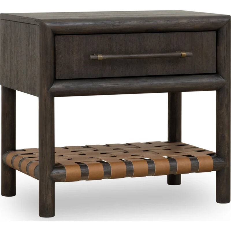 Dorsey One Drawer USB-charging Nightstand in Basalt Grey image number 2