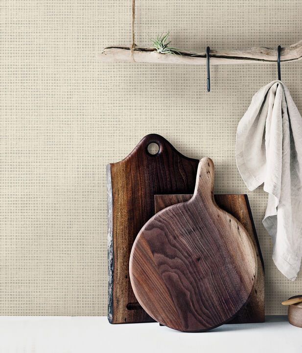 Nimmie Bone Basketweave Wallpaper (Set of 2)