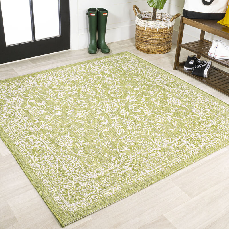 Tela Bohemian Textured Weave Floral Area Rug