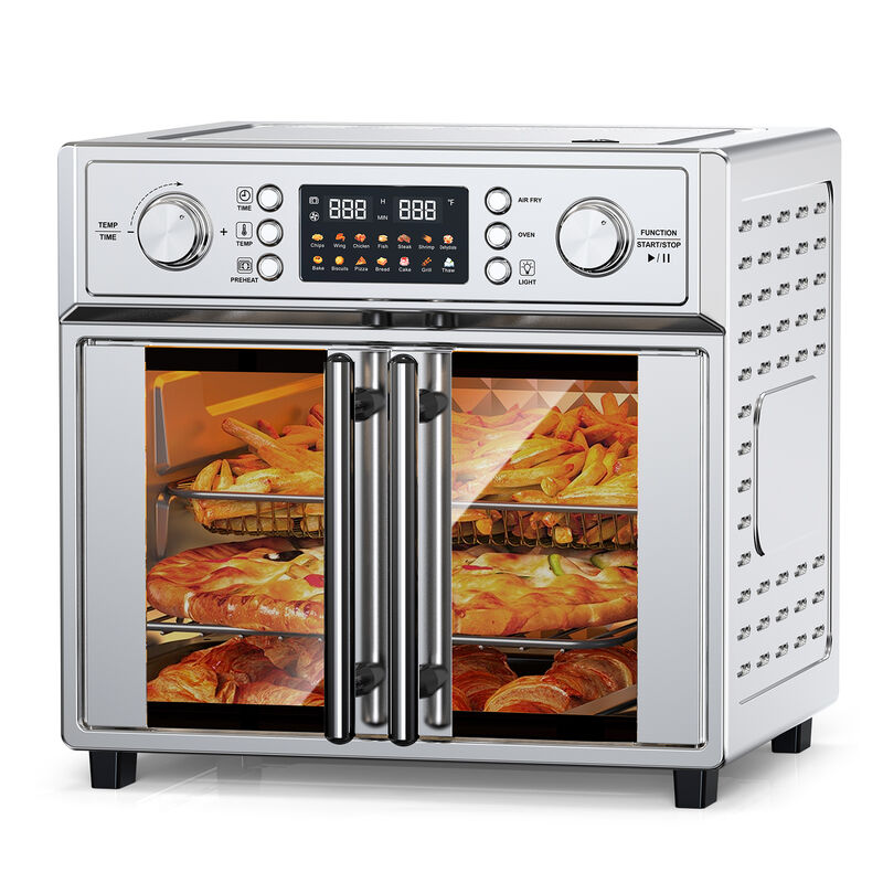 26QT French Double-Door Air Fryer Convection Toaster Oven, 7-in-1 Multi-Function Stainless Steel Toaster Oven image number 0