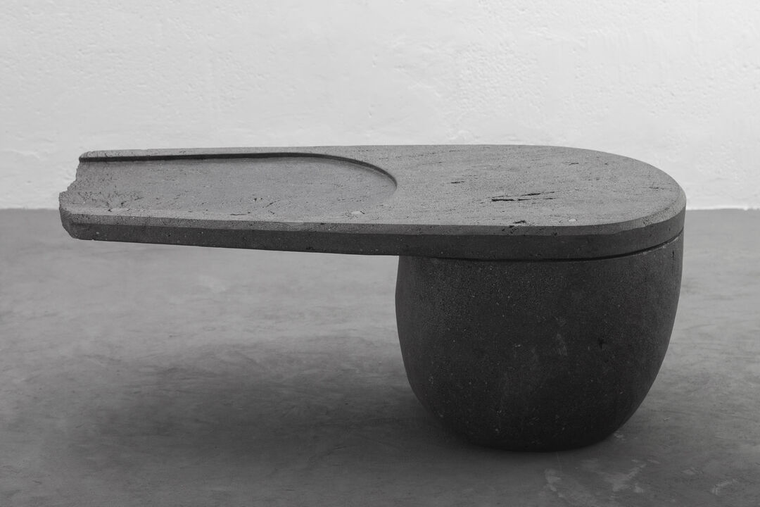 CENTRO Coffee Table Handcarved Volcanic Stone by ANDEAN, One-of-a-Kind
