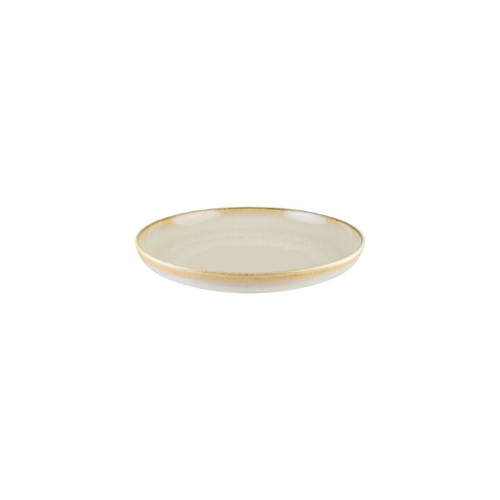 Sand dia.9.75" h:2" Round Beige Porcelain Deep Plate