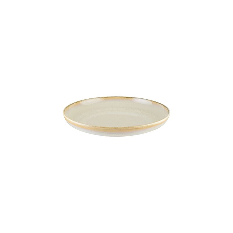 Sand dia.9.75" h:2" Round Beige Porcelain Deep Plate