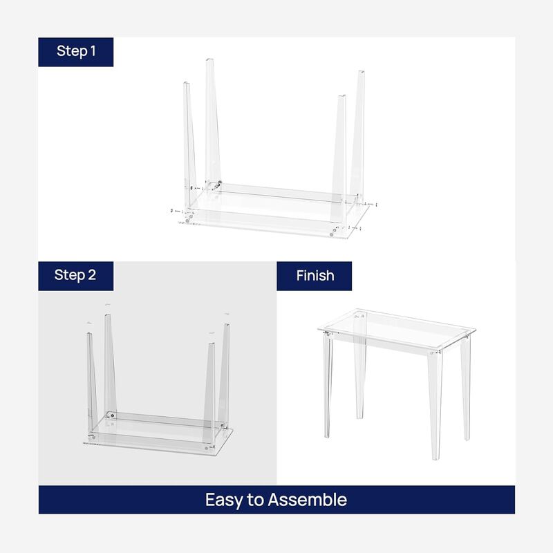 ShipItFurniture Acrylic Computer Desk 35" Crystal Clear Durable Finish image number 4