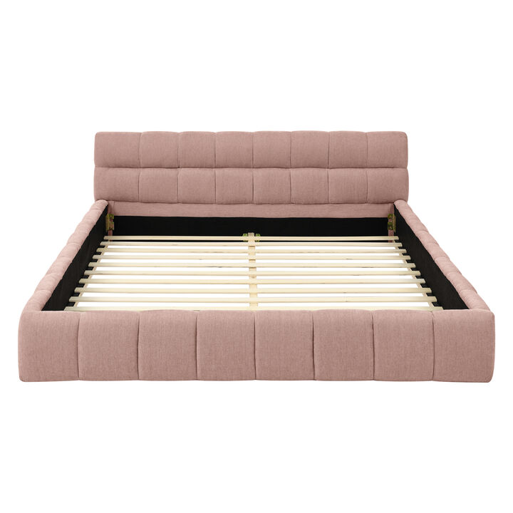 Merax Grounded Queen-Size Upholstered Platform Bed