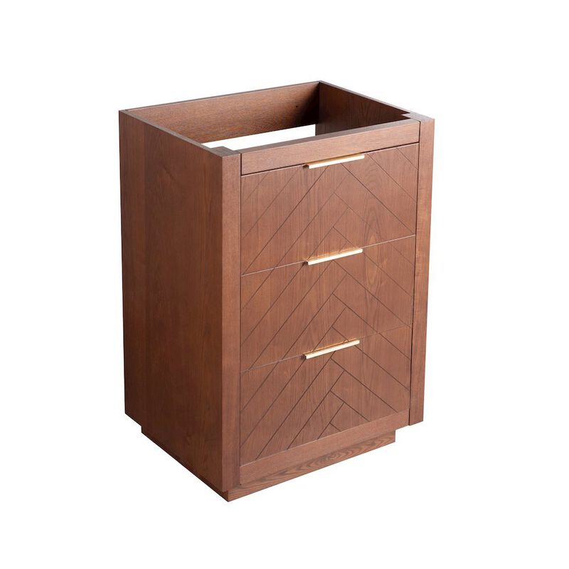 Daxton 24" Freestanding Bathroom Vanity Cabinet without Top in Brown Oak image number 3