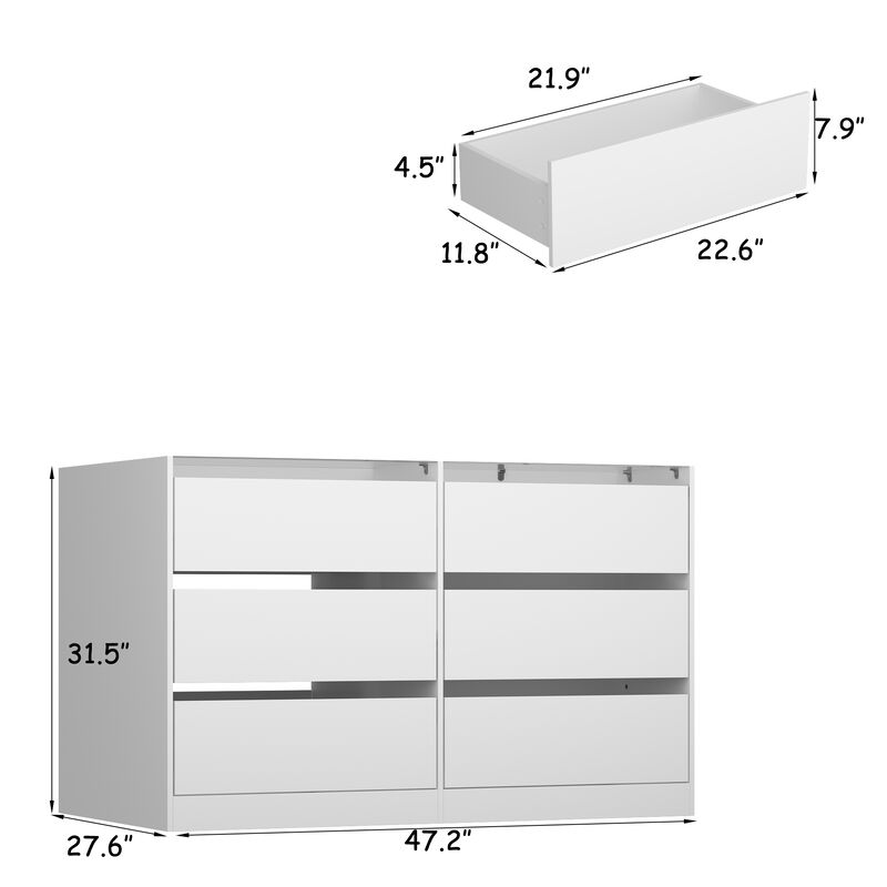 Armoire Bedroom Island Wardrobe Closet Island with 9 Drawers & Glass Tabletop, Island Dresser with Cushion Bench, Closet Island for Bedroom Cloakroom White (47.2&rdquo;W x 27.5&rdquo;W x 31.5&rdquo;H) image number 9