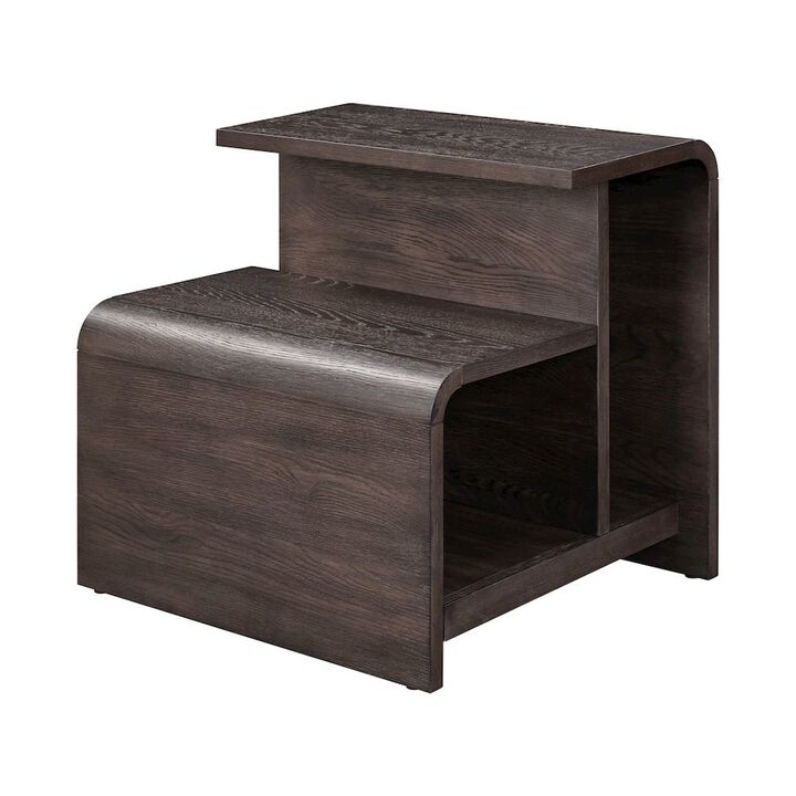 Liberty Furniture Living Room End Table Transitional Rounded Waterfall Edge - Espresso Oak Wood