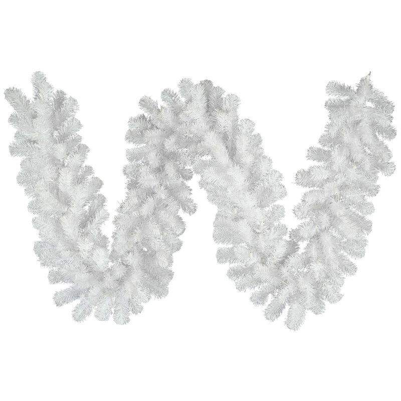 Vickerman 9' Crystal White Spruce Artificial Christmas Garland - Unlit - Faux Spruce Christmas Garland - Seasonal Indoor Home Decor - Reliable and Durable image number 0