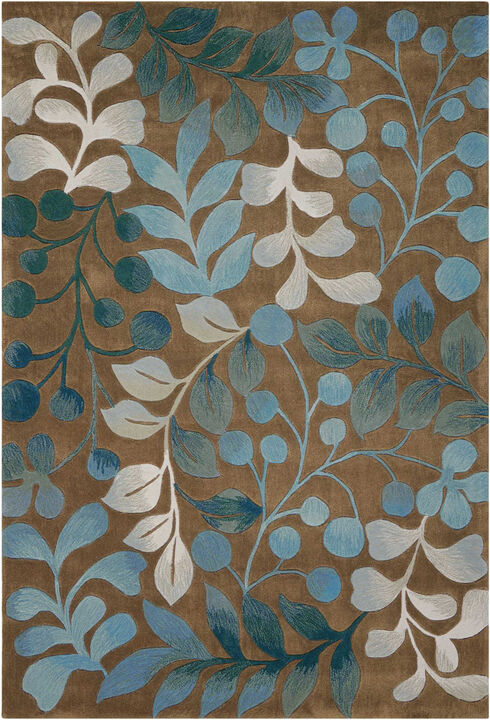 HomeRoots Botanical Leaves Area Rug