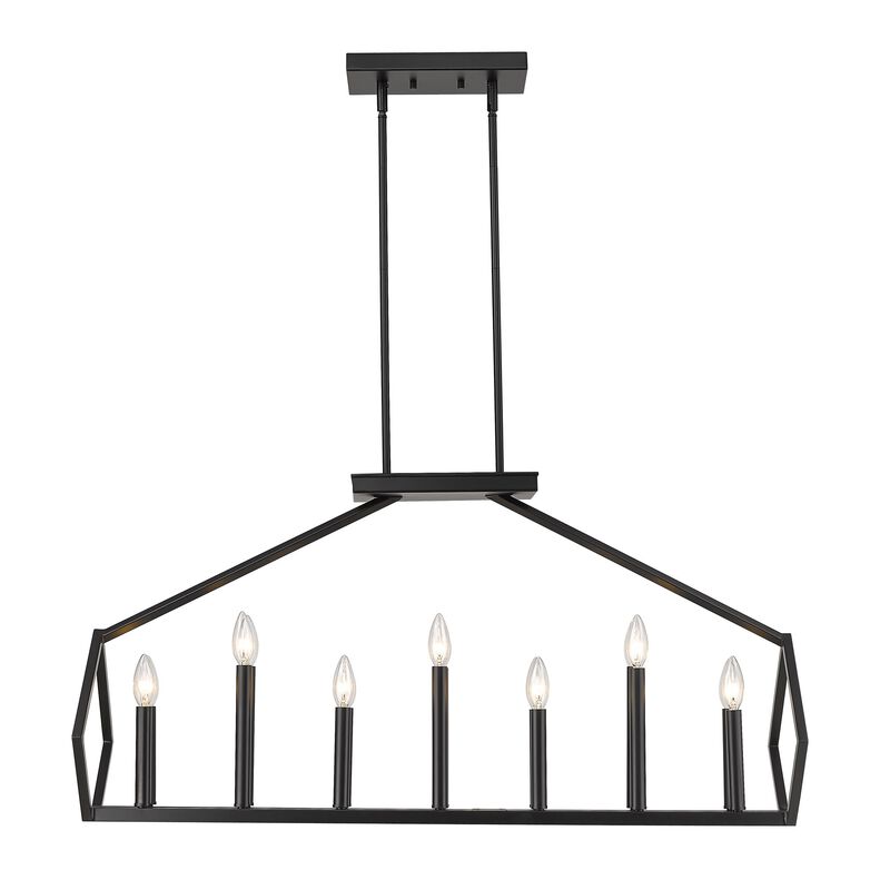 Hivvago Luca 14-Light Matte Black Island Pendant