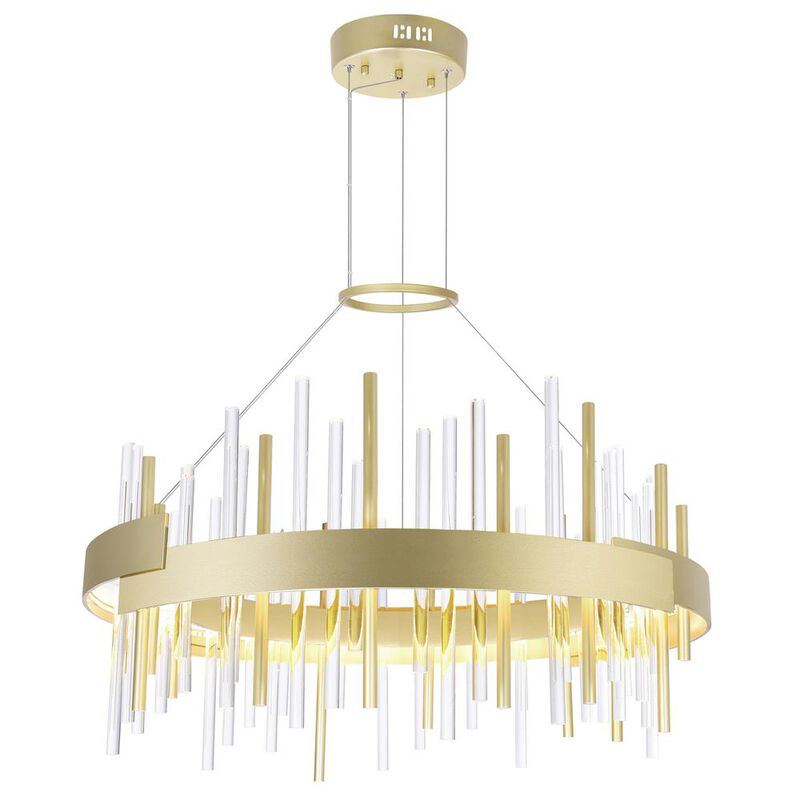 CWI Lighting Millipede 26 in LED Satin Gold Chandelier