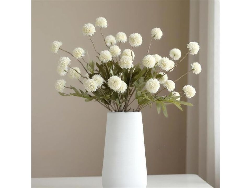 White Artificial Mum Flower Stems Vase Filler Flowers Vases