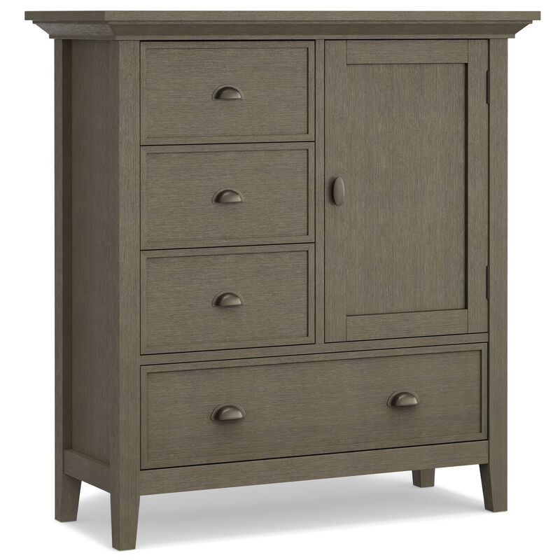 Redmond SOLID WOOD 39 inch Wide Transitional Medium Storage Cabinet in Farmhouse Grey