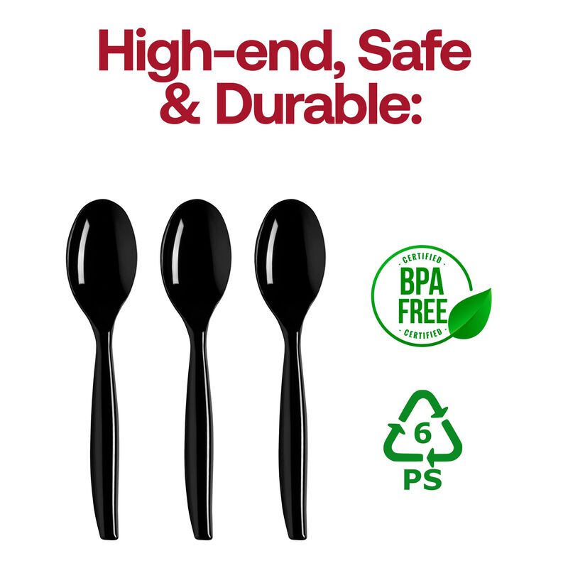 Black Plastic Serving Spoons (144 Spoons) image number 5