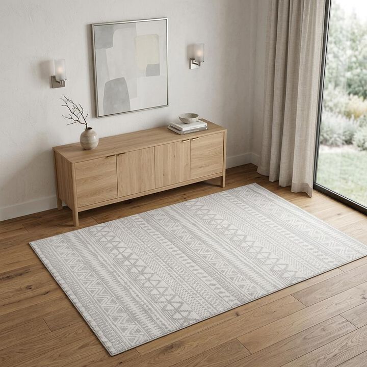 HomeRoots Abstract Distressed Area Rug