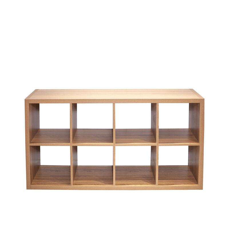 Streamdale 8-Cube Organizer Storage Bookcase, Walnut Color