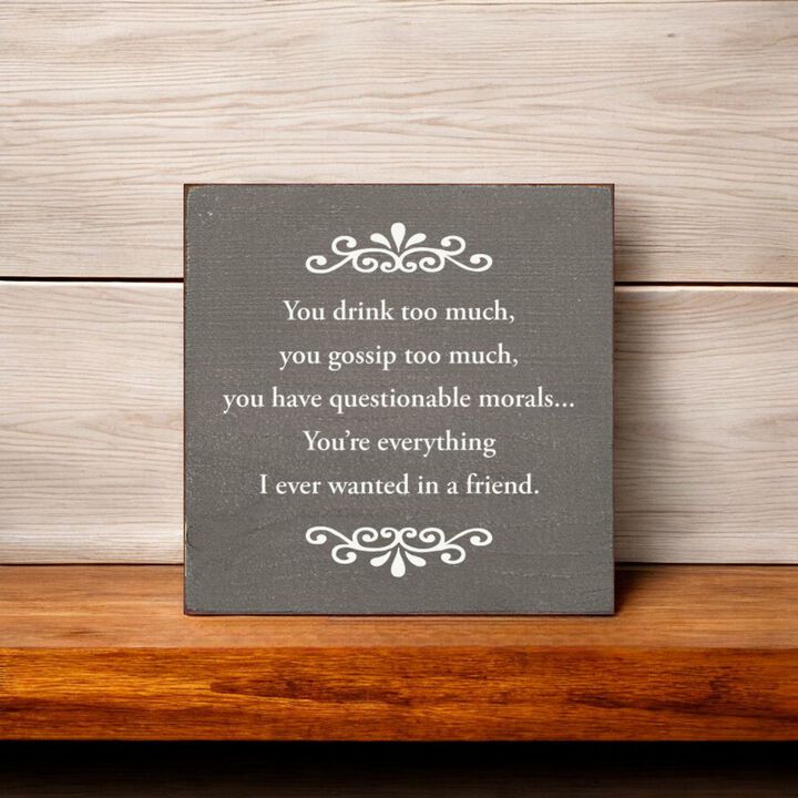 Decorative Best Friend Wooden Sign with Humorous Sentiment