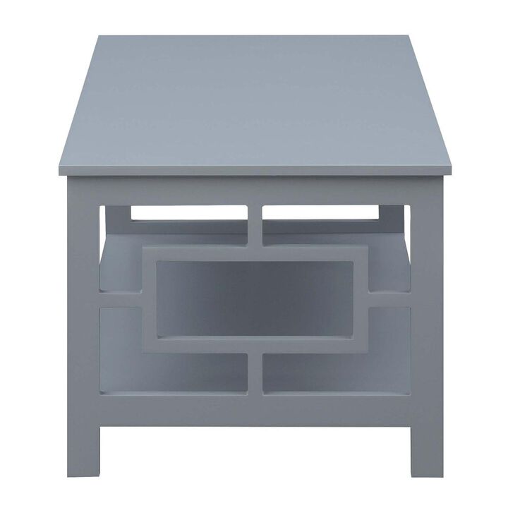 Convenience Concepts Town Square Coffee Table with Shelf, Gray