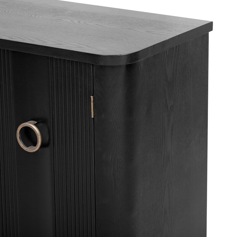 Merax Modern Solid Wood Veneer Fraxinus Mandschuric Cabinet