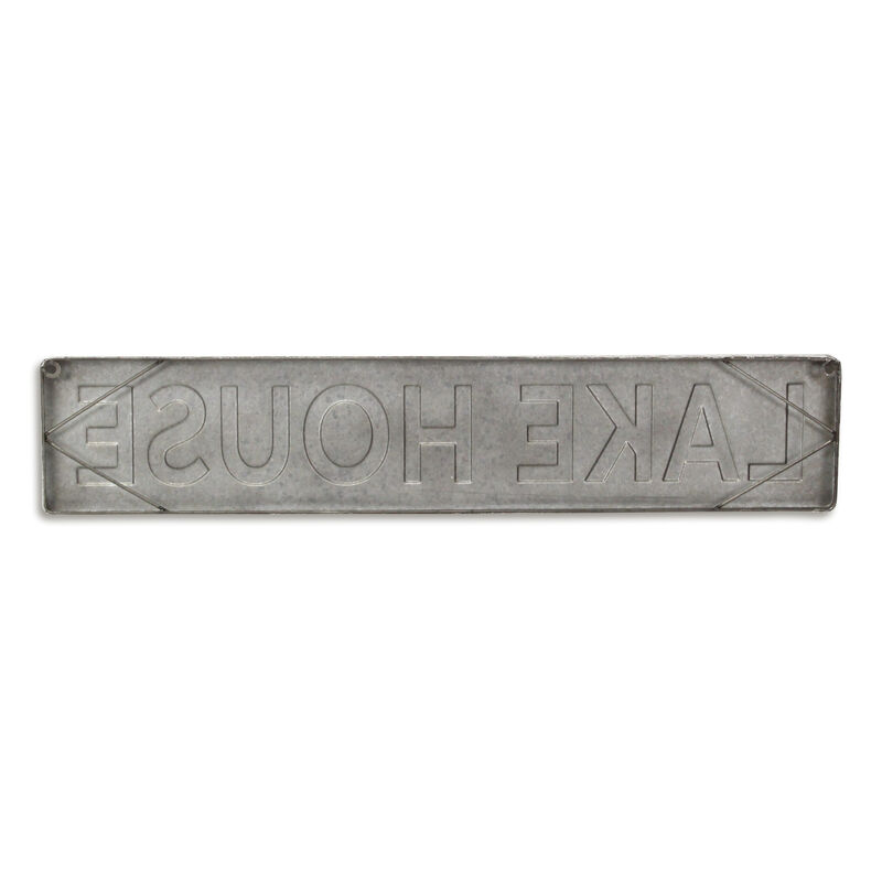 HomeRoots 7" X 36" Gray Lake House Galvanized Metal Wall Decor image number 3