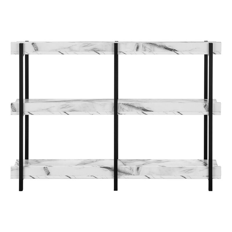 Monarch Specialties I 2221 Accent Table, Console, Entryway, Narrow, Sofa, Living Room, Bedroom, Metal, Laminate, White, Black, Contemporary, Modern