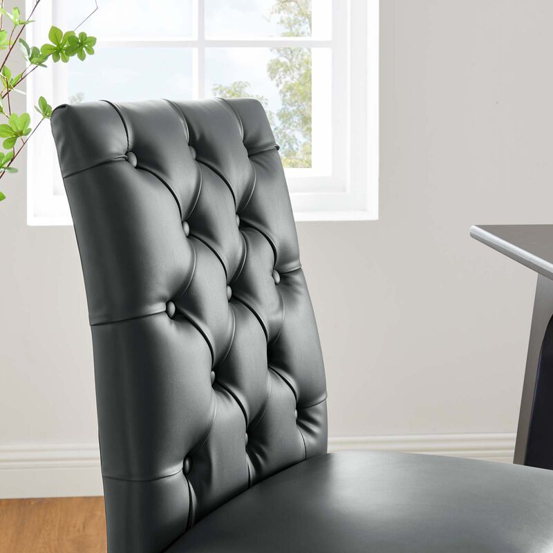 Duchess Button Tufted Vegan Leather Dining Chair