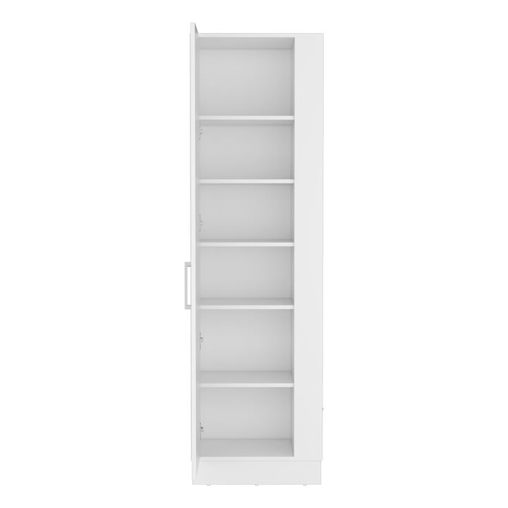 DEPOT E-SHOP Fairfield Utility Storage Cabinet with 6-Tier Shelf and Broom Hangers