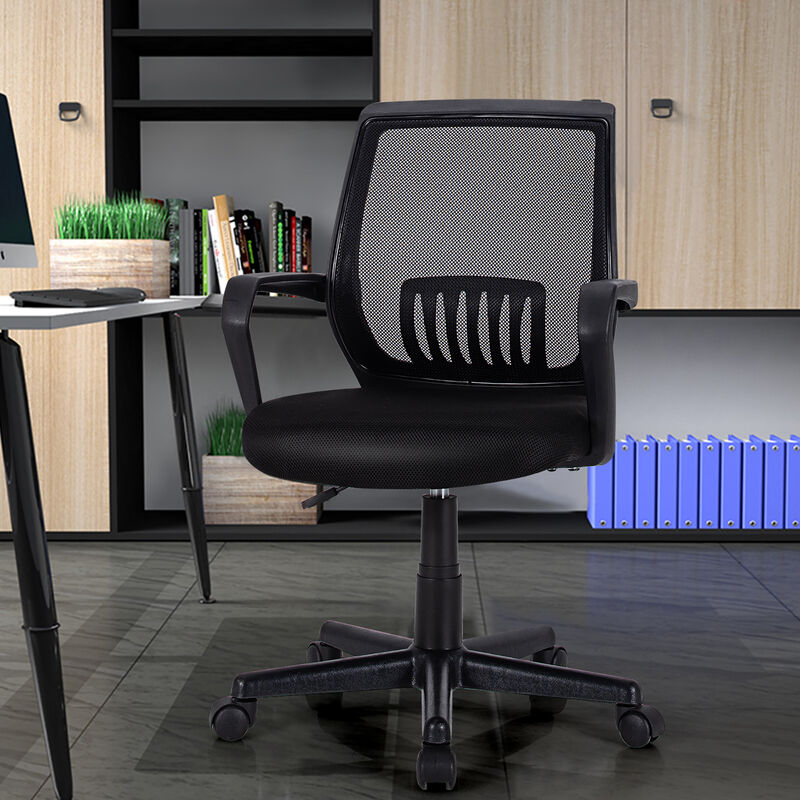 Costway Mid-Back Mesh Office Chair Height Adjustable Executive Chair w/ Lumbar Support