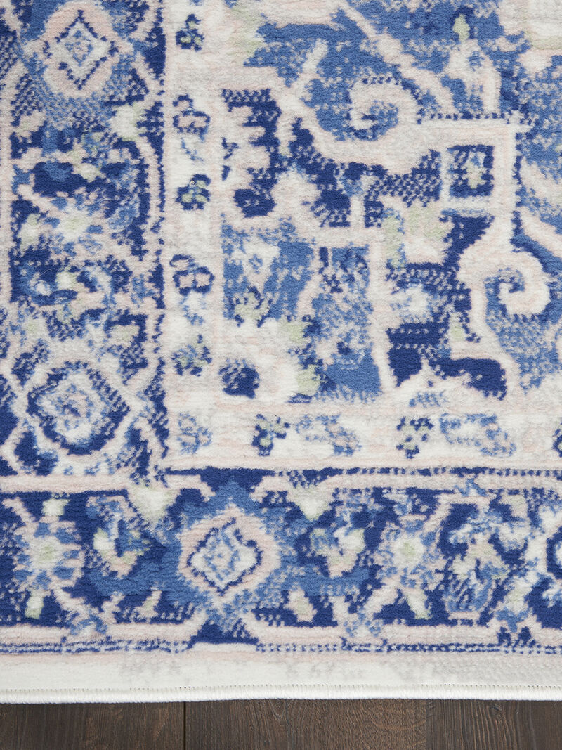 Whimsicle WHS03 Ivory/Blue 8' x Round Rug image number 2